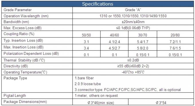  optischer Pon Teiler 1X2 Ftb mit Sc-/APCverbindungsstück