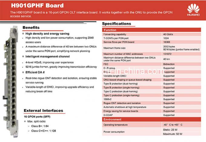 Olt-Service-Brett GPHF C+ C++ beantragen Huawei Ma5800