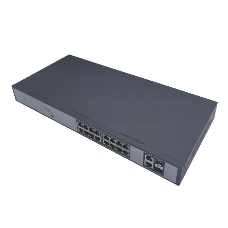 HK-16G 16 ports 1000m PoE swtich with 2 1000m 2 SFP uplink