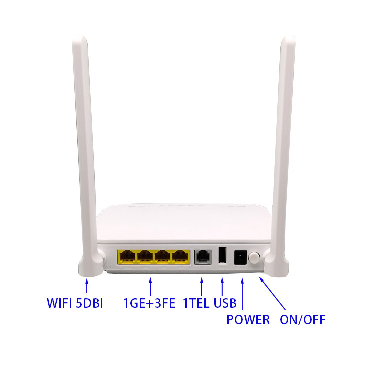 OEM HK739 ONU ONT ROUTER GPON EPON XPON 1GE 3FE 1TEL WIFI 5DBI